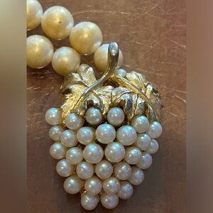Trifari Gold and pearl strawberry necklace